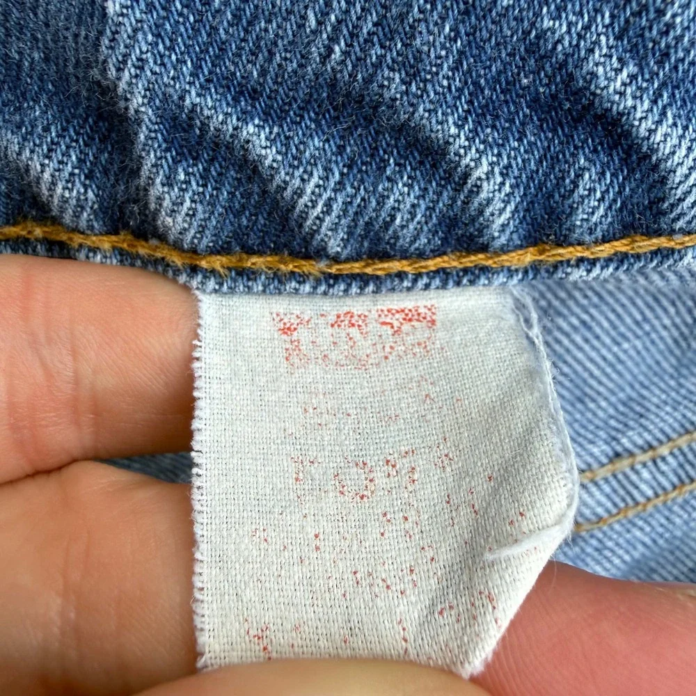 Vtg Levis 505 Orange Tab‎ Jeans Mens 40x30 Blue Light Wash Distressed USA Made